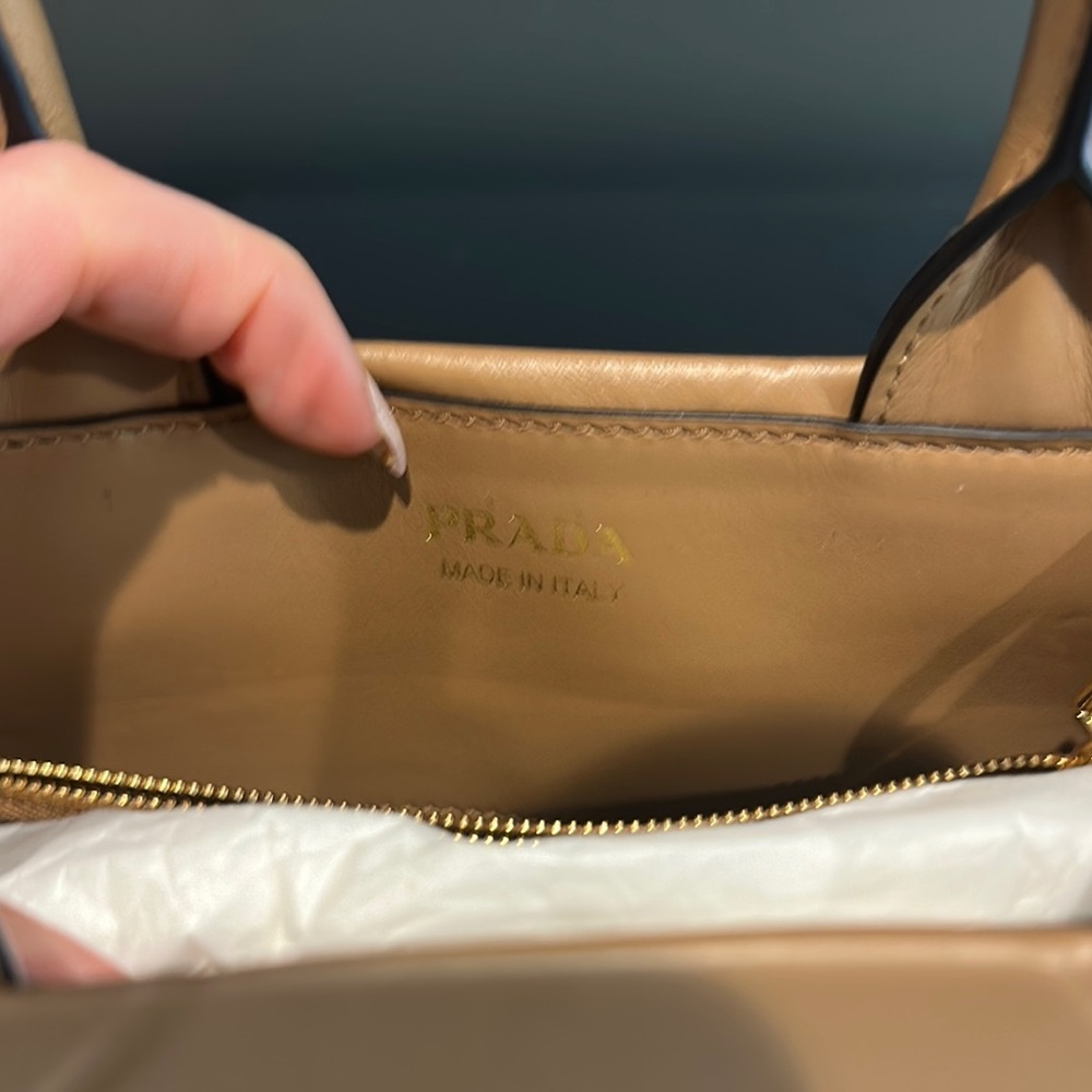 Prada Tan Saffiano Leather Satchel with Gold Hardware - Picture 3 of 10